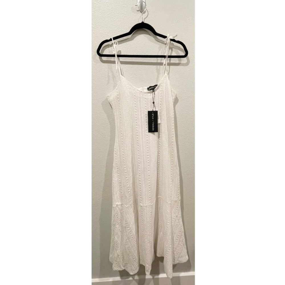 KENDALL + KYLIE Lace White Midi Dress